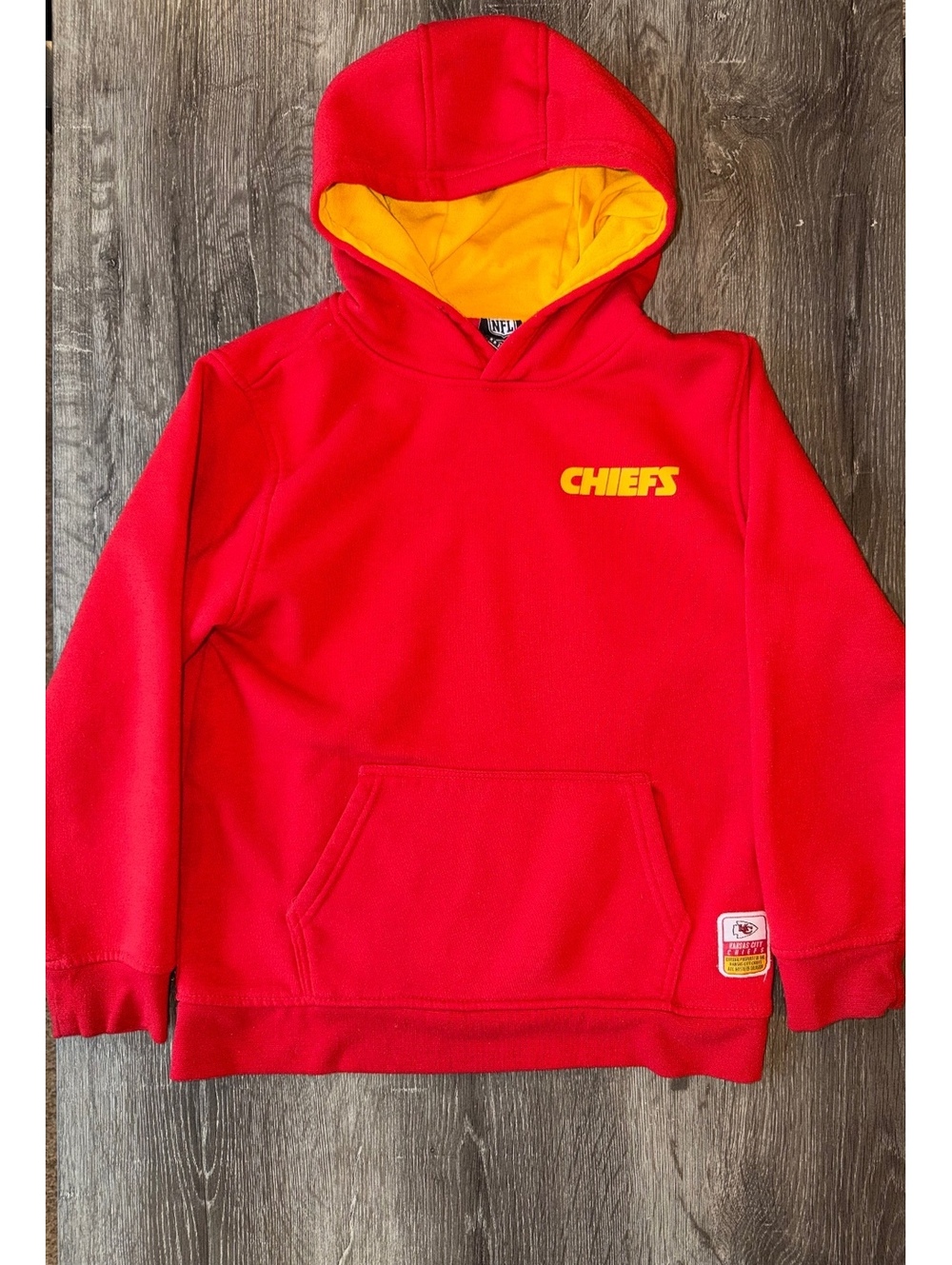 Kansas City Chiefs NFL Team Apparel Youth 10/12 Red Hoodie KC Logo Pullover